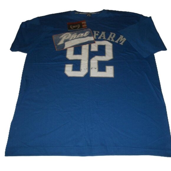 Vintage Phat Farm Unisex Blue 92 Graphic Short Sleeve T-Shirt - Size M - NWT - Picture 1 of 10